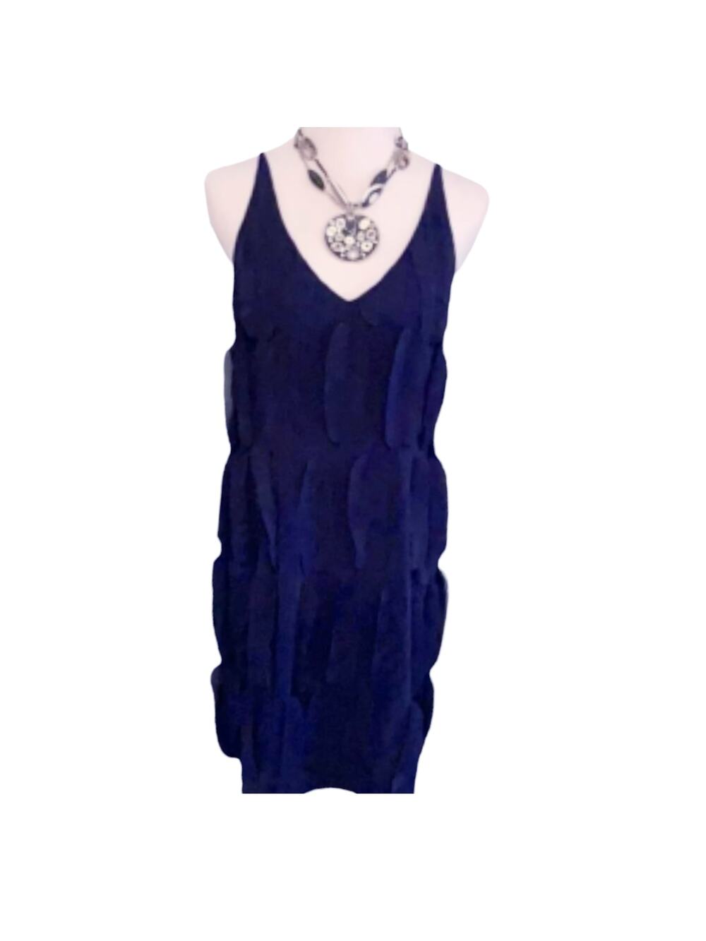 Minuet Blue Chiffon Ruffled Cocktail Dress Size Large NWT